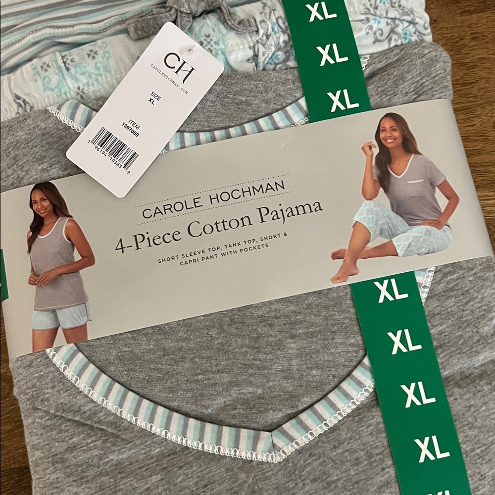 Carole Hochman 4 pc cotton pajama set nwt - Picture 3 of 3